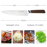 4 x Brand New SanCook kitchen knife, chef s knife, vegetable knife 20.3 cm, ultra sharp professional kitchen knife, carbon steel knife with ergonomic handle, sharp forged blade, chef s knife gift box - RRP €104.84