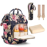 2 x Brand New Srotek Diaper Bag, Floral Backpack, Baby Diaper Bag, Water Resistant with Thermal Water Bottle Holder Changing Pad for Women Girls Mom Flower Pattern  - RRP €48.5