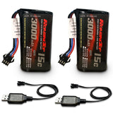 1 x RAW Customer Returns RoaringTop 3000mAh 2S 7.4V Lithium-ion Battery with SM-3P Plug, used for DE43 DE60 RC Racing RC Car Battery 1575 Dump Truck Engineering Truck Toy Car - RRP €34.42