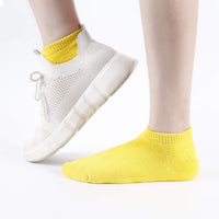 2 x RAW Customer Returns  MD 6 Pairs Women s Viscose Socks Thick Fully Padded Casual Low Cut Sports Short Socks Yellow White Blue39-42 - RRP €48.0