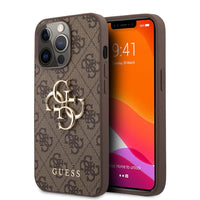 1 x RAW Customer Returns Guess GUHCP13L4GMGBR case for iPhone13 Pro 13 6.1 brown 4G Big Metal Logo - RRP €26.99