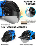 1 x RAW Customer Returns RaMokey bicycle helmet adults with light, bicycle helmet, city helmet urban bicycle helmet for men and women with removable magnetic protective goggles visor, bicycle helmet with 18 ventilation channels 57-62cm - RRP €36.99