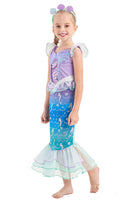 18 x Brand New IKALI Girls Princess Dress Up Costume Toddler Kids Mermaid Fairytale Party Costume Colorful Outfit with Headband - RRP €413.82