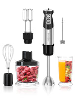 1 x RAW Customer Returns Generic Electric Hand Blender 6 in 1 Stainless Steel Blender Set, 1000W Strong Power, 12 Speeds Turbo Button Blender for the preparation of baby food, salads, soups and dough - RRP €40.33