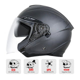 1 x RAW Customer Returns NENKI jet helmets, half helmets, scooter helmet, crash helmet, chopper helmet, motorcycle helmet ECE 22.06 with double visor sun visor for women, men, adults - RRP €110.92