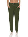 1 x RAW Customer Returns Sykooria Women s Sports Pants Tracksuit Trousers Women Cotton Lightweight Jogger Pants with Drawstring Green XL - RRP €24.0