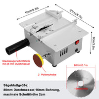 1 x RAW Customer Returns Multifunction Mini Table Saws, S9 Miniature Precision Electric Curve Table Saw Liftable Saw Blade With Adjustable 20MM Cutting Depth For DIY Craft Woodworking Metal Plastic Cutting - RRP €95.99