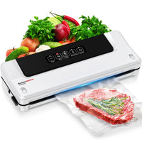 1 x RAW Customer Returns Bonsenkitchen vacuum sealer, vacuum sealer, Globefish technology for continuous work at high speed, film sealing device for food, including 5 vacuum bags and hose - RRP €42.42