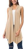 1 x RAW Customer Returns Urban GoCo Women s Sleeveless Draped Cardigan Vest Large, Apricot  - RRP €23.86