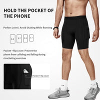 1 x RAW Customer Returns Niksa pack of 3 men s compression shorts, quick-drying base layer tights, sports underwear for tight, dry and breathable cycling shorts, sports shorts with mobile phone pocket - RRP €22.36