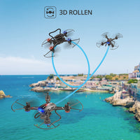 1 x RAW Customer Returns Holy Stone F181G drone with HD camera and 5.8 GHz LCD screen, RC quadcopter with FPV WiFi live transmission, altitude hold, one key start, headless mode, 3D rolling small photo drone for children beginners - RRP €100.84