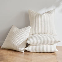 2 x Brand New MIULEE Decorative Cushion Covers Sofa Granula Pillowcase Modern Soft Resistant Square for Living Room Bedroom Home Chair 45x45 cm 4 Pieces White - RRP €45.98