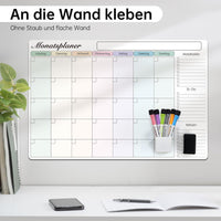 1 x RAW Customer Returns MCCORL 60 40cm Whiteboard Monthly Planner Weekly Planner Wipeable Self-adhesive for the wall, glass and wood any smooth surface Planning board, monthly calendar, memo board in German - RRP €23.18