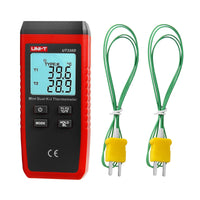 1 x RAW Customer Returns UT320D Dual Channel K J Digital Thermometer, Thermocouple Temperature Meter Temperature Measuring Instrument with 2 K-Type Measuring Probe for Industry, Agriculture, Meteorology and Life - RRP €29.99