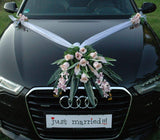 1 x RAW Customer Returns Lace BOUQUET Car Jewelry Bride Couple Rose Decoration Wedding Car Auto Wedding Decoration Car Pink 5  - RRP €35.53