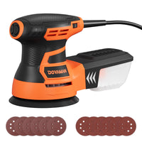 1 x RAW Customer Returns DOVAMAN ROS01A 350W Random Orbital Sander, 6 Variable Speeds, 13000 rpm, 12 Pieces of Sandpaper, 125mm Sanding Pad, Dust Extraction, for Wood and Steel Surfaces - RRP €39.97