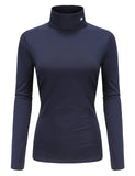 1 x Brand New SSLR Women s Thermal Long Sleeve Turtleneck Shirt Slim Fit Basic Tops Brushed Turtleneck Sweater X-Large, Navy Blue  - RRP €27.6