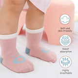 2 x Brand New YANWANG 5 Pairs Non-Slip Baby Socks, Crew Socks with Grips for Toddler Boys Girls 3-Alfabet,3-5 Years  - RRP €45.6