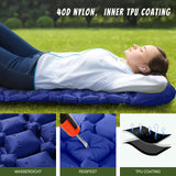 1 x RAW Customer Returns Karvipark camping sleeping pad, ultralight air mattress with pillow, foldable, lightweight, small pack size, waterproof sleeping mat for outdoor, travel, hiking, beach - RRP €25.99