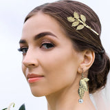 1 x RAW Customer Returns Kakonia 7pcs Greek Goddess Costume for Women Greek Goddess Accessories Golden Leaves Pearl Crown Headband Upper Arm Cuff Pearl Leaf Earring Headpiece Egyptian Goddess Costume Jewelry - RRP €18.83