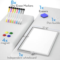 1 x RAW Customer Returns Nicpro Dry Erase Mini Whiteboard A3, Double-Sided Magnetic Desktop Writing Board with Stand, Pens, Portable Easel Whiteboard for Kids, Students, School Supplies, Office 30 x 40 cm  - RRP €25.2