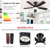 1 x RAW Customer Returns Mpayel Ceiling Fans with Lighting and Remote Control-Modern Ceiling Fan Black - RRP €109.08