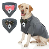 1 x Brand New IECOii Dog Tuxedo Suit with 2 Neckerchiefs with Bow Tie, Dog Wedding Outfit for Small Medium and Large Dogs, Pet Dog Costume Halloween Christmas Birthday Party Dog Clothes Costume - RRP €20.4