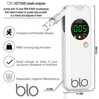 1 x RAW Customer Returns BLO Digital Ketone Breath Monitor for Diet, Weight Loss and Blood Sugar Management, Accurate Portable Ketosis Testing Device with 10 Mouthpieces, Fast Test Status Tracking - RRP €37.25