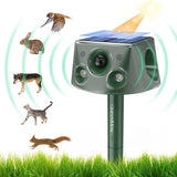 1 x RAW Customer Returns Cat deterrent for garden, cat deterrent ultrasonic solar double-sided induction, garden cat repellent marten deterrent charging, automatic cat animal repeller for dogs, pigeons, birds, 6 modes - RRP €51.92