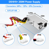 1 x RAW Customer Returns S-Union DPS-250AB-44B 250W power supply PSU compatible with Synology DS1815 DS1812 DS1513 DS1512 DS1010 RS814 RS815 DS2015xs DS1511 DS1813 DS1515 QNAP TS531 New power supply - RRP €99.99