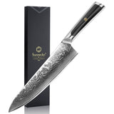 1 x RAW Customer Returns Sunnecko 20cm Damascus Knife Chef s Knife Kitchen Knife - Sharp Knife Made of Damascus Steel, Kitchen Knife with Ergonomic Handle - RRP €70.99