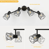 2 x Brand New FORCOSO ceiling spotlight black swiveling 350 , spots ceiling light 4 flames metal ceiling lamp spotlight, E14 vintage ceiling spots wall spotlight, ceiling kitchen lamp kitchen living room hallway wall lamp - RRP €76.22