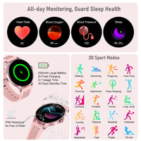 1 x RAW Customer Returns Smartwatch Women Men, BOCLOUD Smart Watch for iPhone Android Phone, IP68 Waterproof Smartwatch with Blood Oxygen Heart Rate Sleep Monitoring, 1.45 Rectangular Fitness Tracker with 20 Sports Modes - RRP €30.2