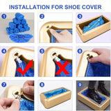 3 x Brand New BeiLan Automatic Shoe Cover Dispenser Machine, Shoe Cover Dispenser with 100 pcs Blue Disposable Shoe Covers for Boot Use at Home Office Shop Hotel - RRP €136.14