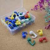 2 x Brand New 50pcs Colored Push Pins Plastic Wall Hooks Thumbtacks with Hook Thumbtacks Plastic Head Pin Hooks for Cork Board Map Photo School Supplies - RRP €48.0