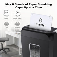 1 x RAW Customer Returns Bonsaii paper shredder, shreds 6 sheets at once, can shred credit cards and paper clips, paper shredder with a 13 liter waste container - RRP €33.99