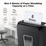 1 x RAW Customer Returns Bonsaii paper shredder, shreds 6 sheets at once, can shred credit cards and paper clips, paper shredder with a 13-litre waste container - RRP €38.5