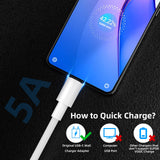 1 x RAW Customer Returns USB Cable Type C 1.8M, ACAGET USB C Cable 65W 5A SUPERVOOC Charging Cable for OPPO Find X3 Neo, 65W Fast Charging Cable for OPPO Find X5 O. nePlus Nord 2 - RRP €26.4