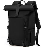 1 x RAW Customer Returns RAINSMORE Rolltop Backpack Women Men, Backpack Waterproof, Laptop Backpack 17 Inch Large Travel Backpack Daypacks Backpack Hiking Backpack Black - RRP €37.3