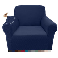 9 x Brand New Granbest 2023 Newest Jacquard 1 Seater Armchair Cover Super Soft Non-Slip Chair Slipcover Spandex Sofa Cover for Dogs, Cats, Pets 1 Seater, Navy Blue  - RRP €335.7