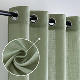 1 x RAW Customer Returns MIULEE curtains bedroom curtain green curtain living room linen look curtains with eyelets window semi-transparent curtain modern interior balcony door kitchen curtains 140 x 215 cm - RRP €33.29