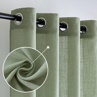 1 x RAW Customer Returns MIULEE curtains bedroom curtain green curtain living room linen look curtains with eyelets window semi-transparent curtain modern interior balcony door kitchen curtains 140 x 225 cm - RRP €33.88