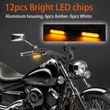 1 x RAW Customer Returns JMTBNO Motorcycle Turn Signal LED Chrome Lights Running Light Daytime Running Light Motorcycle Handlebar Mini Indicator Lamp Amber White 12V Compatible with Harley Dyna Sportster 883 XL1200 Road King Softail - RRP €22.18