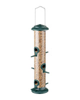 2 x RAW Customer Returns iBorn bird feeder, wild bird feeder metal, green bird feeder, wild bird feeding station for hanging, green 14 inches 6 ports - RRP €40.28