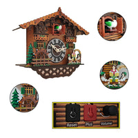 1 x RAW Customer Returns PIAOPIAO Cuckoo Clock, Black Forest Cuckoo Clocks Carved, Wooden House Scene Cuckoo Clock, Original with Cuckoo Call, Suitable for Living Room Bedroom Kitchen Restaurant Caf Hotel Decoration - RRP €81.8