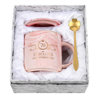 1 x RAW Customer Returns Joymaking 70th Birthday Gift for Women 12oz Pink Coffee Mug with Gift Box, Birthday Gift for Mother Coworker Friend Boss, Coffee Mug for Birthday Gift Christmas - RRP €19.15