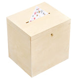 1 x RAW Customer Returns Creative Deco card box wedding wooden box with lid 29 x 25 x 30 cm Money gifts wooden box with slot, lock and key gift card box money box letter box box Storage donation box - RRP €44.32