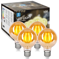 1 x RAW Customer Returns Aigostar LED E27 vintage light bulb 4W replaces 35W , 400 lumens, warm white 2200K, beam angle 300 , G80 Edison lamp filament retro amber flicker-free, CRI 80, 4 pieces - RRP €19.82