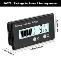 1 x RAW Customer Returns Battery Meter with Alarm DC 12V 24V 36V 48V 60V 72V 84V, Front Adjustment and Switch Key, Lithium-Ion and Lead-Acid Battery Capacity Voltage Indicator Monitor White  - RRP €9.99