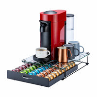 1 x RAW Customer Returns Flagship For Vertuo Pod Holder Coffee Pod Organizer for Nespresso Pod Storage Glass Plate 50 Pods Capacity  - RRP €36.99